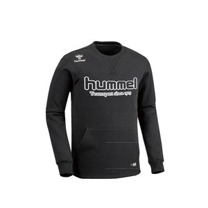 험멜 로고 라운드 맨투맨 티셔츠 HM-390 - 블랙